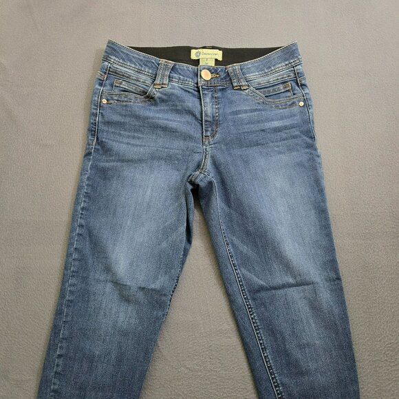 Democracy "Ab" Technology Women 8 Mid-Rise Slim Fit Blue Denim Skinny Jeans - Picture 3 of 12